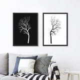 Black White Tree Canvas Wall Art Frame Not include | Octo Treasures