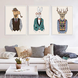 3 Panel Giraffe Zebra Horse Hippie Unframed Home Decor Wall Art | Octo Treasures