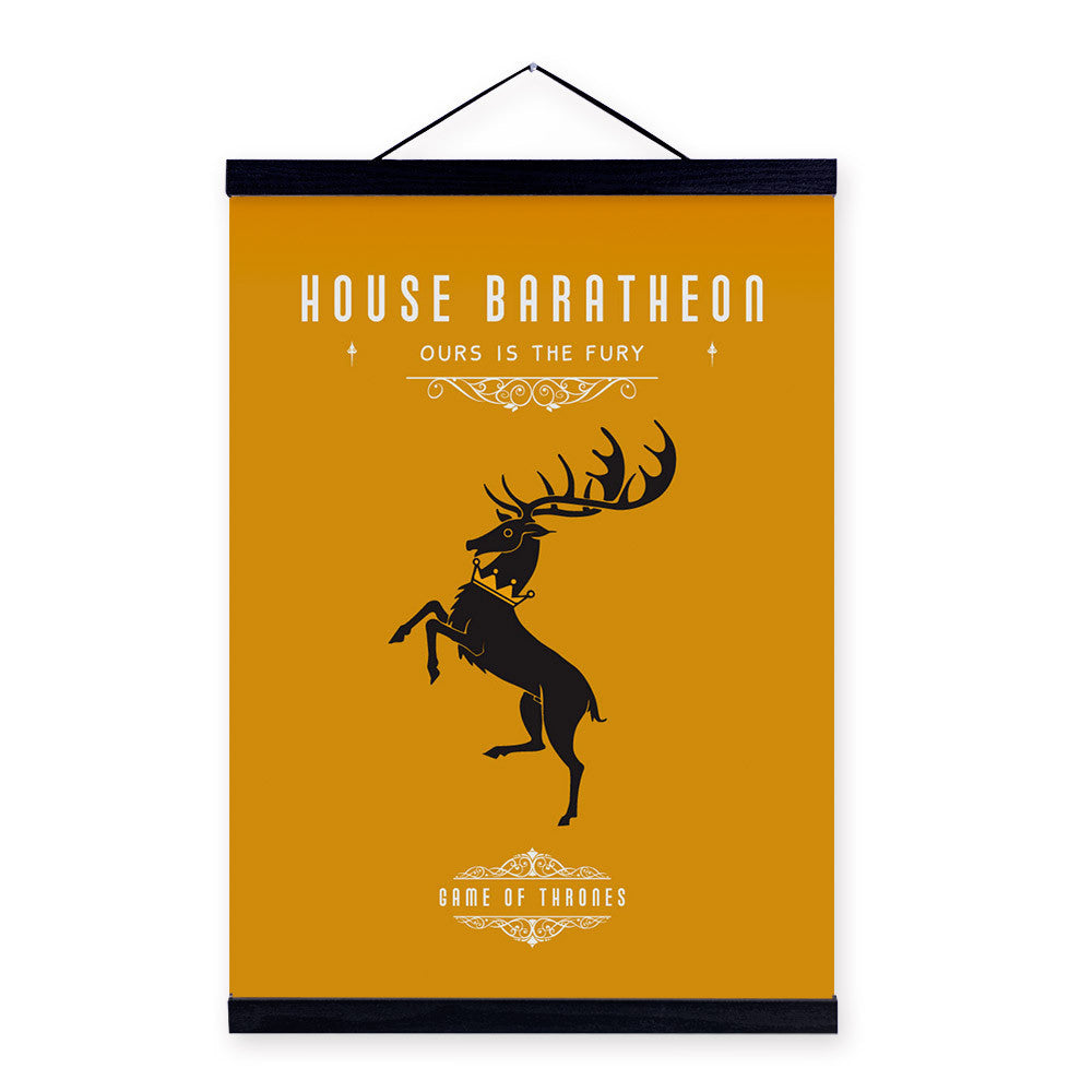 Modern Pop Movie Game Of Thrones Animals Deer Wooden Framed Canvas Painting Home Bar Decor Wall Art Print Pictures Poster Scroll | Octo Treasures