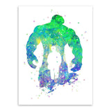 Original Watercolor Marvel Comics And DC Comics Superheroes Unframed Wall Canvas | Octo Treasures