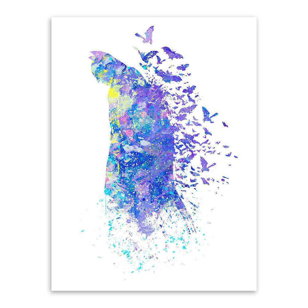 Original Watercolor Marvel Comics And DC Comics Superheroes Unframed Wall Canvas | Octo Treasures