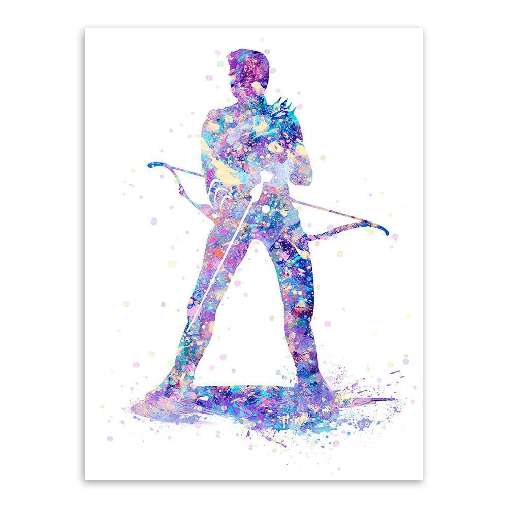 Original Watercolor Marvel Comics And DC Comics Superheroes Unframed Wall Canvas | Octo Treasures