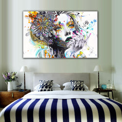 1 Piece Modern Wall Art Girl With Flowers Unframed Canvas Painting For Home Bedroom Art Wall Decoration Wall Pictures LZ003 | Octo Treasures