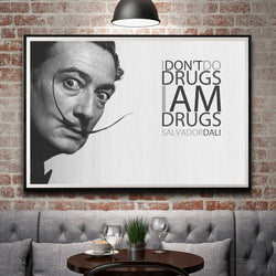 1 Panel Grayscale Celebrity Beards Don't Do Drugs Dali Unframed Poster | Octo Treasures