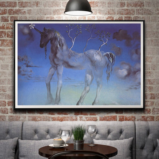 1 Panel Abstract Painting Salvador Dali Surreal Horse Unframed Poster | Octo Treasures