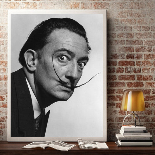 1 Panel Salvador Dali Gray Scale Celebrity Beards Looking At Viewer Unframed Poster | Octo Treasures