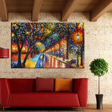 1 Panel Abstract Park Street Unframed Wall Art Canvas | Octo Treasures