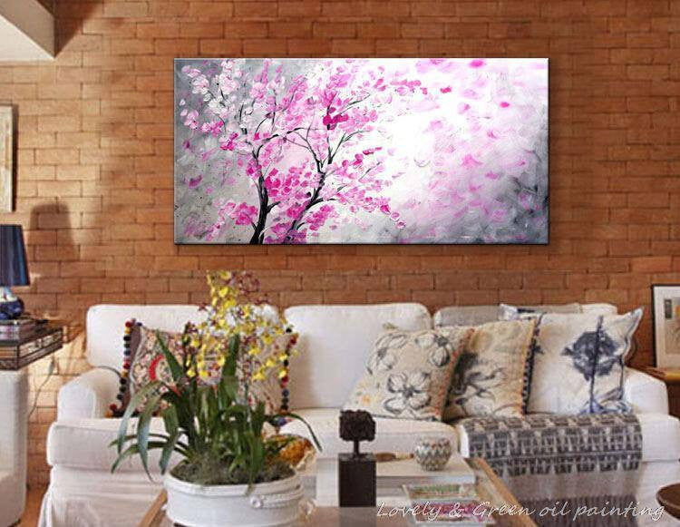 1 Panel Abstract Tree Red Flower Unframed Wall Canvas Art | Octo Treasures