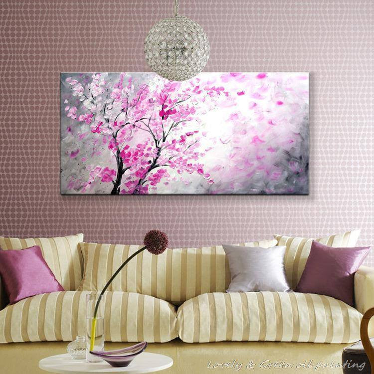 1 Panel Abstract Tree Red Flower Unframed Wall Canvas Art | Octo Treasures