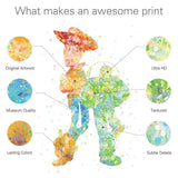 Watercolor Deer Head Abstract Animal Unframed Wall Canvas Art | Octo Treasures