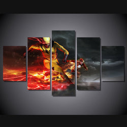 5 Piece Multi Panel Modern Home Decor Framed Reverse Flash Eobard Thawne Wall Canvas Art | Octo Treasures