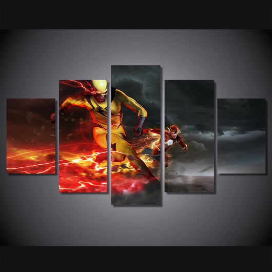 5 Piece Multi Panel Modern Home Decor Framed Reverse Flash Eobard Thawne Wall Canvas Art | Octo Treasures