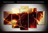 5 Piece Multi Panel Modern Home Decor Framed Flash Superhero Running Canvas Wall Art | Octo Treasures