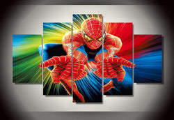 5 Piece Multi Panel Home Decor Framed Spider Man Canvas Wall Art | Octo Treasures