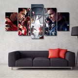 5 Panel Captain America Civil War Framed Canvas Wall Art | Octo Treasures