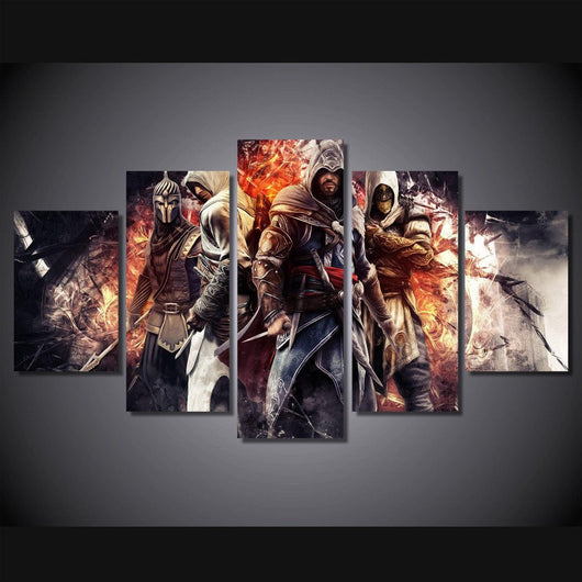5 Panel Game Assassins Creed Framed Canvas Wall Art | Octo Treasures