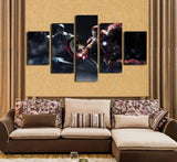 5 Panel Captain America Vs Iron Man Fighting Framed Wall Canvas Art | Octo Treasures