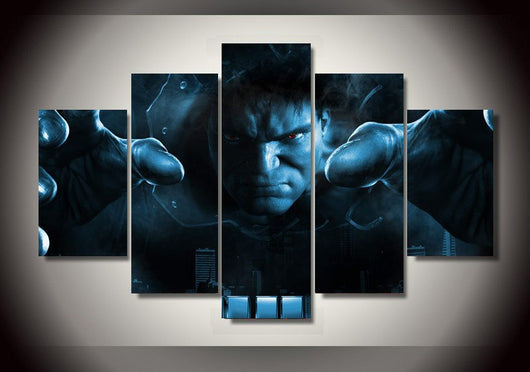 5 Panel Hulk in Blue Framed Wall Canvas Art | Octo Treasures