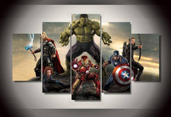 5 Panel The Avengers Movie Framed Wall Canvas Art | Octo Treasures