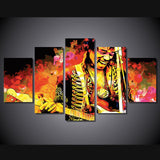 5 Panel Jimi Hendrix Musician Guitarist Framed Wall Canvas Art | Octo Treasures