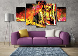5 Panel Jimi Hendrix Musician Guitarist Framed Wall Canvas Art | Octo Treasures
