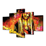 5 Panel Jimi Hendrix Musician Guitarist Framed Wall Canvas Art | Octo Treasures