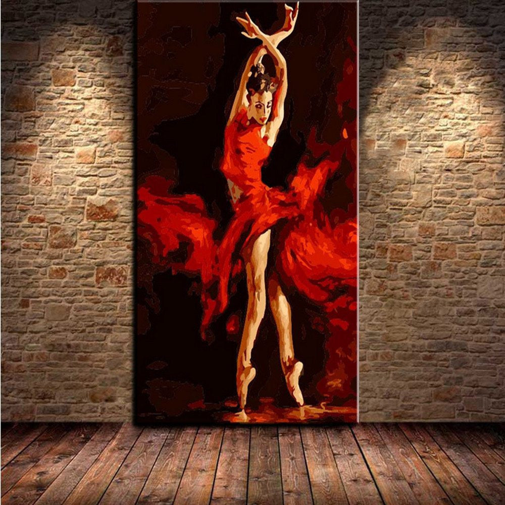 2 Panel Abstract Ballet Girl Palette Unframed Wall Art | Octo Treasures