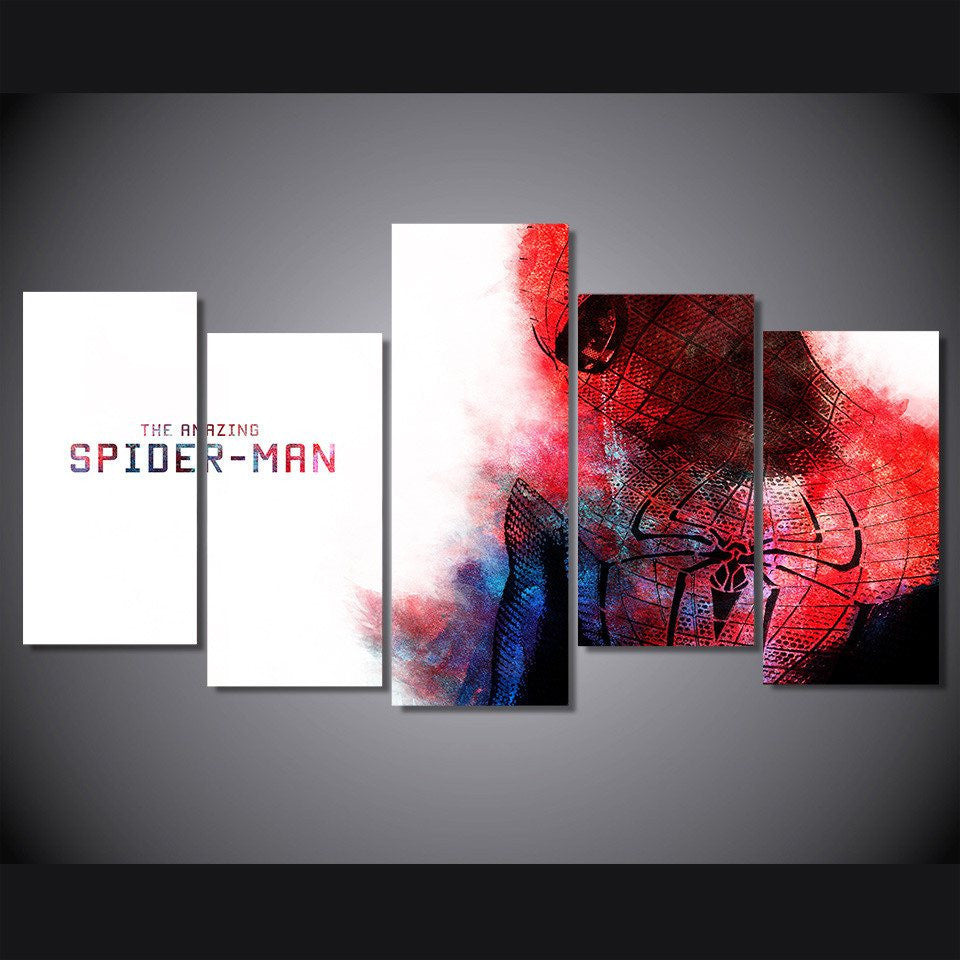 5 Panel Amazing Spiderman Framed Wall Canvas Art | Octo Treasures