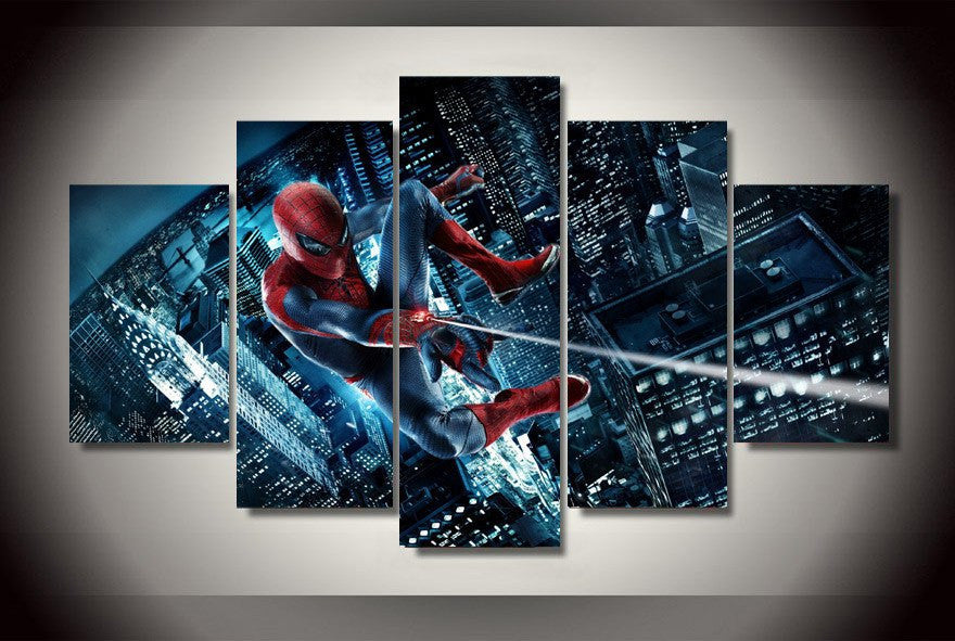 5 Panel Marvel Spider-Man Framed Wall Canvas Art | Octo Treasures