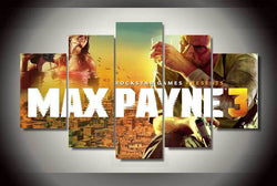 5 Panel Max Payne 3 Framed Wall Canvas Art | Octo Treasures