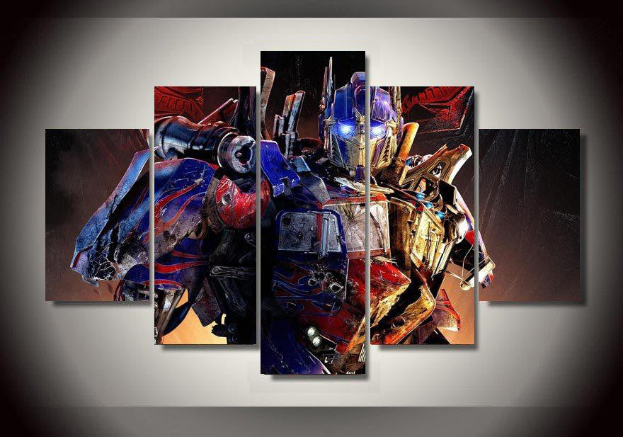 5 Panel Optimus Prime Transformers Framed Wall Canvas Art | Octo Treasures