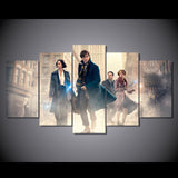 5 Panel Fantastic Beasts And Where To Find Them Framed Wall Canvas Art | Octo Treasures