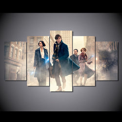 5 Panel Fantastic Beasts And Where To Find Them Framed Wall Canvas Art | Octo Treasures