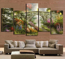 5 Panel Fairy Landscape Framed Wall Canvas Art | Octo Treasures