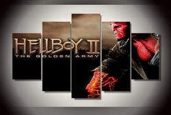 5 Panel Hellboy II The Golden Army Framed Canvas Wall Art | Octo Treasures