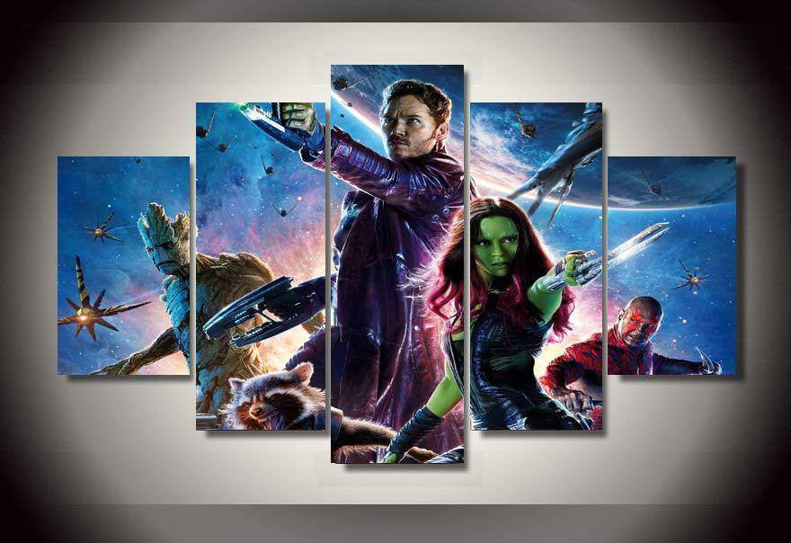 5 Panel Guardians Of The Galaxy Framed Wall Art Canvas | Octo Treasures