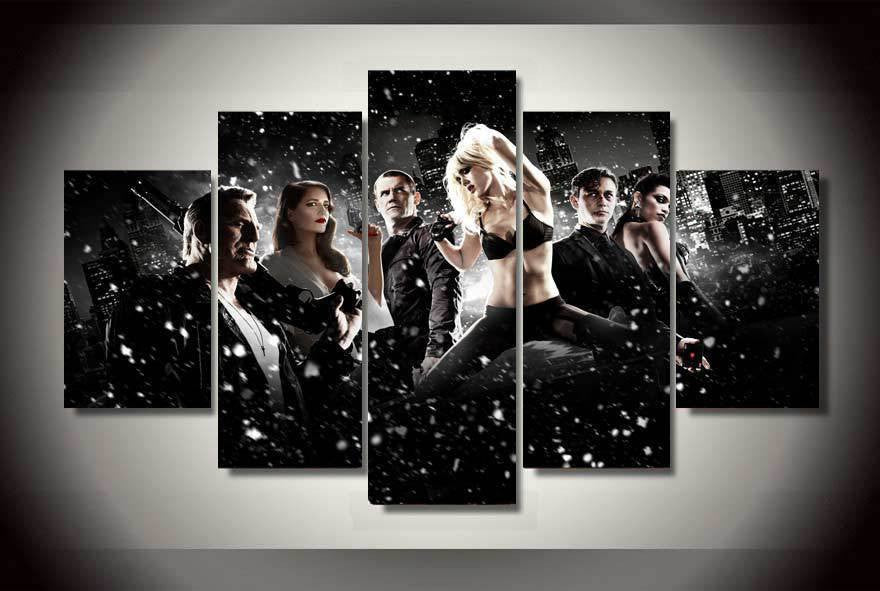 5 Panel Sin City A Dame To Kill For Framed Wall Canvas Art | Octo Treasures