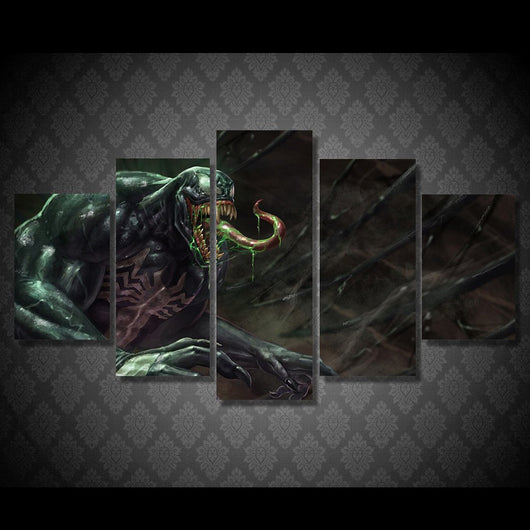 5 Panel Venom Eddie Brock Spider Man Framed Wall Canvas Art | Octo Treasures