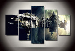 5 Panel Spacecraft Framed Wall Canvas Art | Octo Treasures