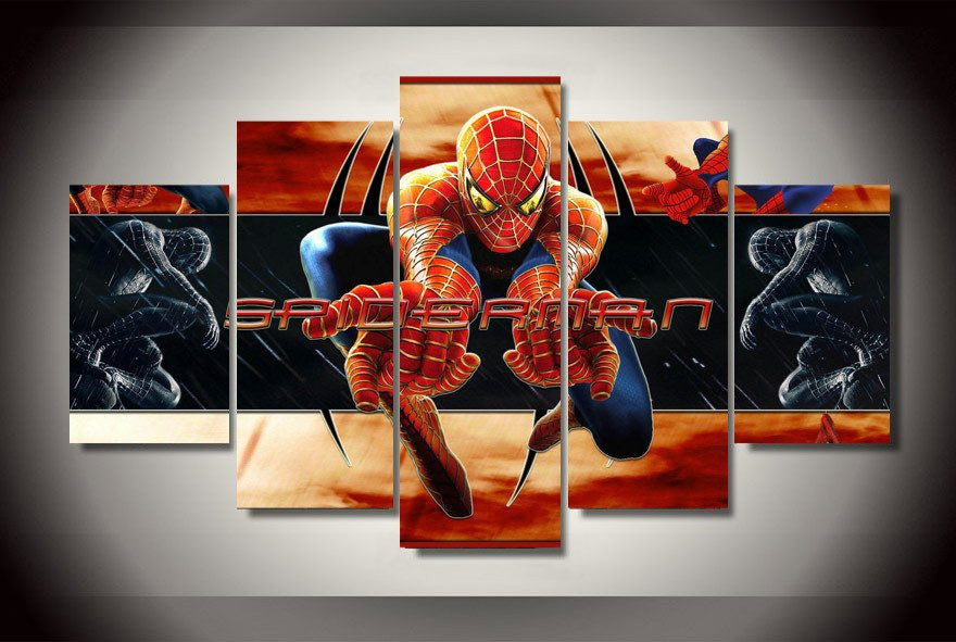 5 Panel Spider-Man Framed Wall Art Canvas | Octo Treasures