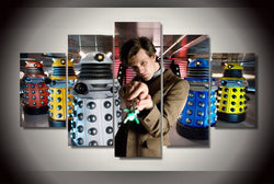 5 Panel Doctor Who Victory of the Daleks Framed Wall Canvas Art | Octo Treasures