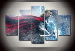 5 Panel Super Thor Framed Wall Art Canvas | Octo Treasures