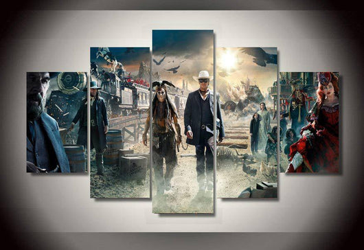 5 Panel The Lone Ranger Framed Wall Canvas Art | Octo Treasures