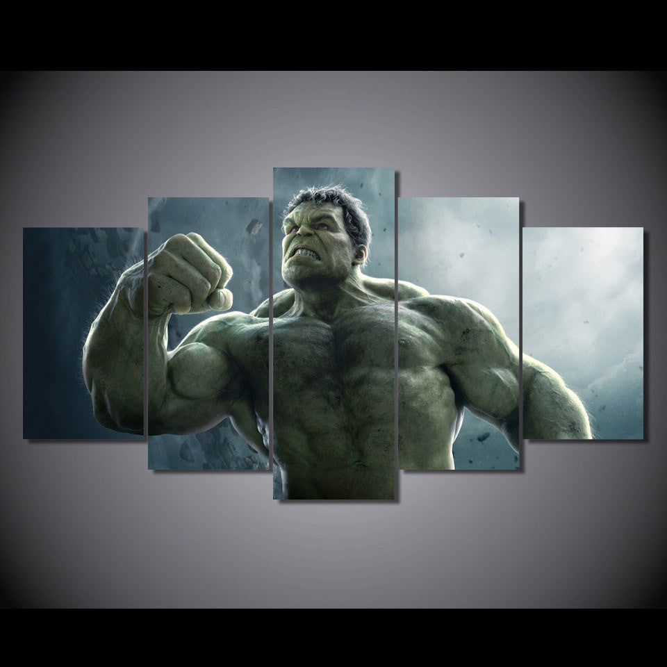 5 Panel Marvel Comics Super Hulk Framed Wall Canvas Art | Octo Treasures