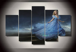 5 Panel Disney Cinderella Framed Wall Canvas Art | Octo Treasures