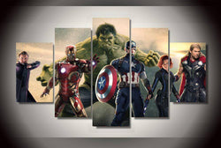 5 Panel Marvel's The Avengers Movie Framed Wall Canvas Art | Octo Treasures
