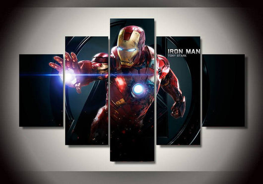 5 Panel Super Hero Iron Man Framed Wall Canvas Art | Octo Treasures
