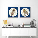 4 Panel Retro Owl Unframed Animals Decoration Wall Art | Octo Treasures