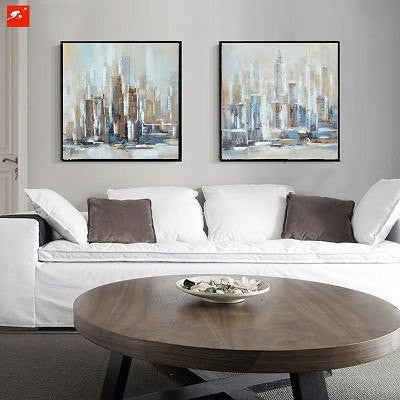 1 Panel New York Modern City Architecture Abstract Skyline Unframed Wall Art | Octo Treasures