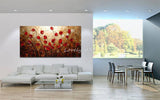 1 Panel Abstract Red Flower Unframed Wall Art Canvas | Octo Treasures